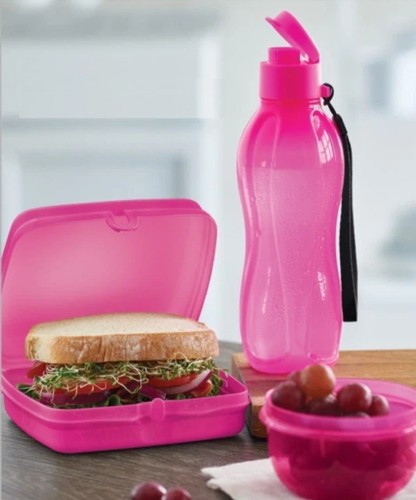 Tupperware neon pink lunch - neon, set