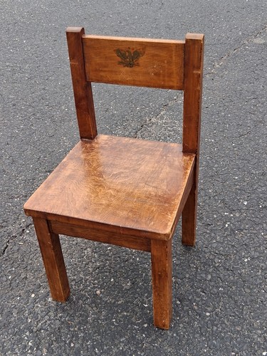 Vintage oak wood childs chair - vintage,