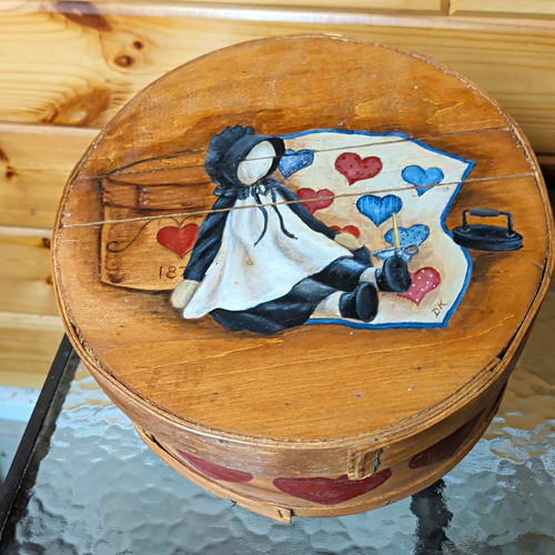 Vintage hand painted - hand-painted, wooden