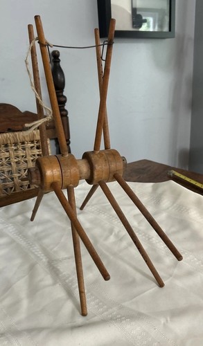 Antique primitive wooden wool - antique,