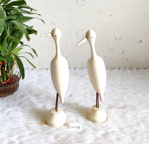 Vintage handmade wooden stork - vintage,