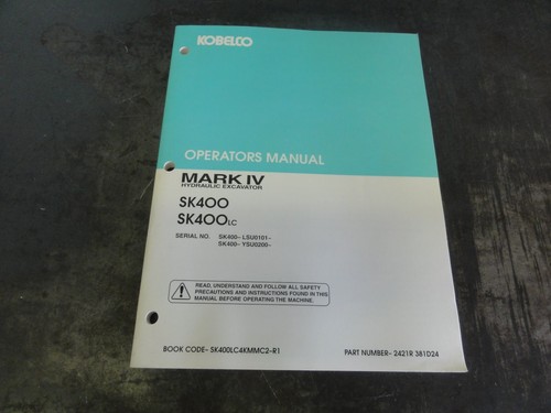 Kobelco sk400 sk400lc mark - kobelco,