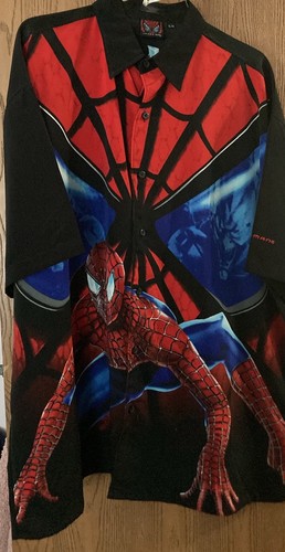Spider man button - spider-man, shirt