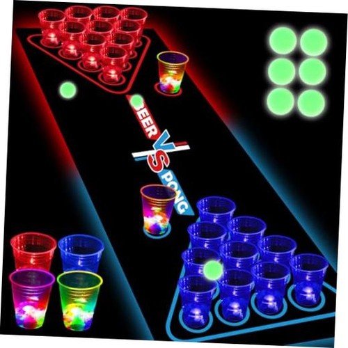 Glowing beer pong table mat - glowing,