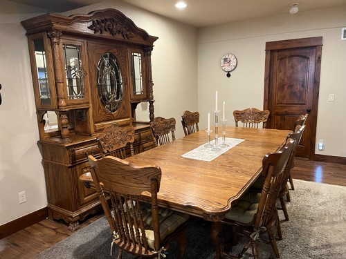 Oak dining room set - dining, set,