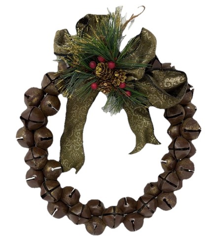 Large rustic metal jingle bell - metal,