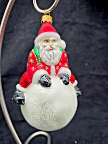 Santa snowball ornament - santa, on