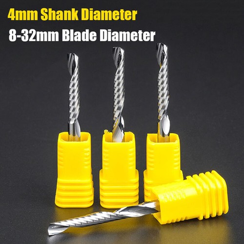 4mm shank dia single flute - 4mm,