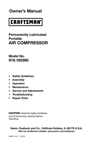 Owner manual parts list - owner's,