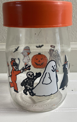 Vtg halloween candy jar - jar, 1l