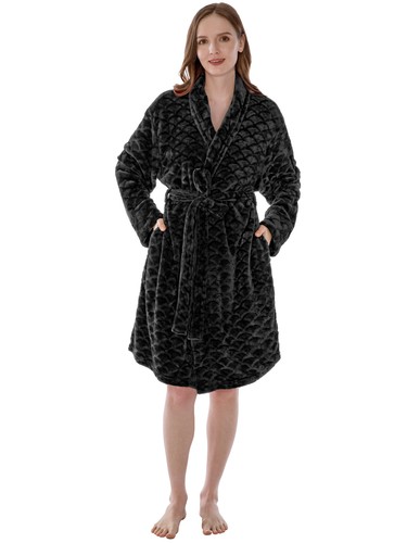 Womens fleece robe short - womens,
