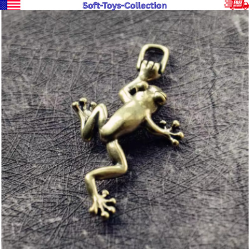 Solid brass frog figurine - brass,
