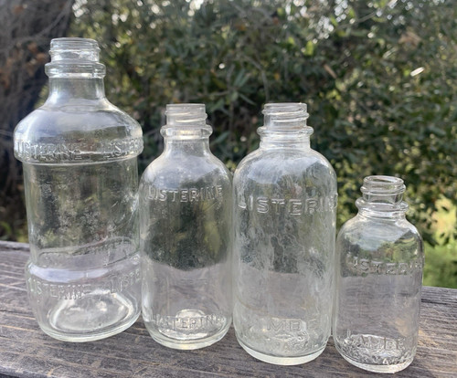 Vintage listerine glass bottle - vintage,