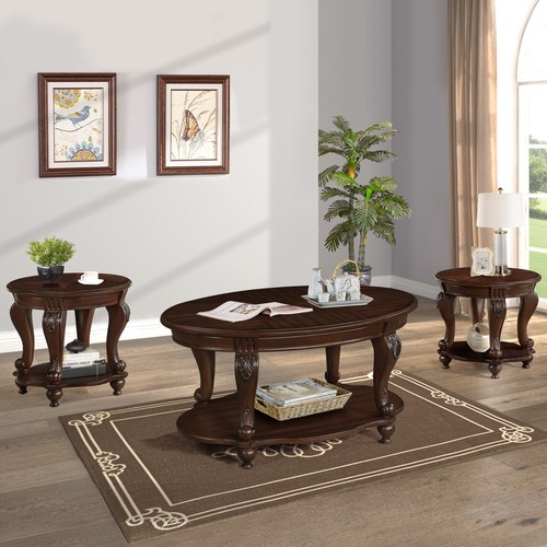 Classic oval wood coffee table - classic,