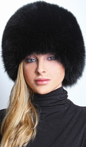 Folio genuine black fox full - black,