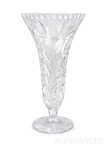 European cut crystal vase - cut,