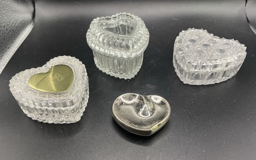 Glass heart trinket boxes 1 - 3,