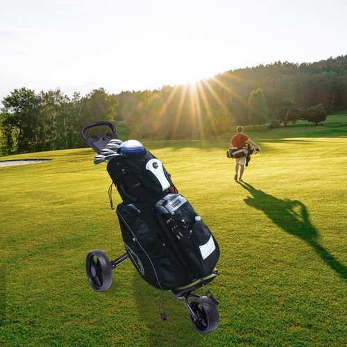 Wheel golf push - cart, folding