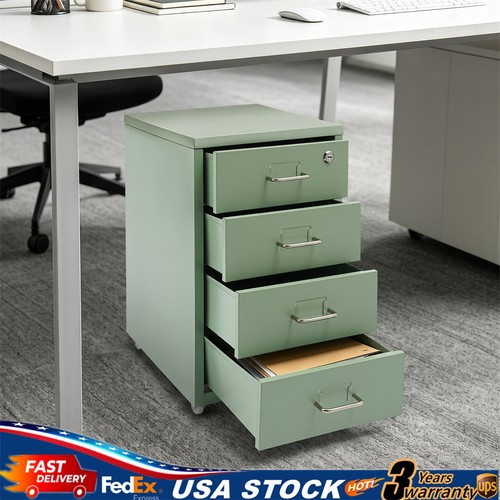 Drawer green metal cabinet - 4-drawer,