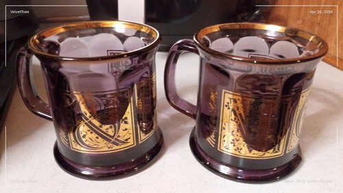 Vtg set purple glass - vtg,