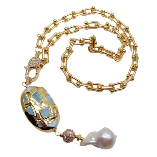 Gold plated chain necklace - 20",
