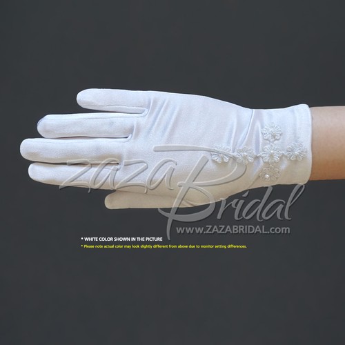 Girl white satin - satin, with