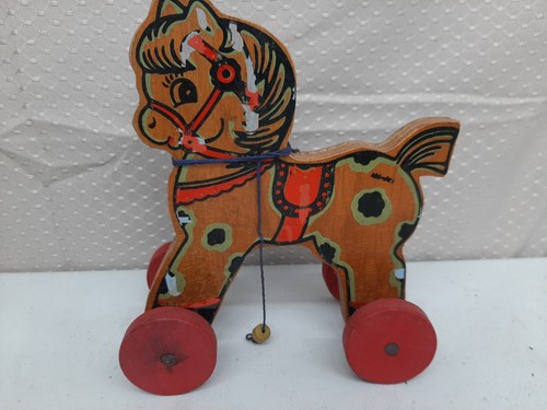 Vintage 1940s wood wwii pony - wood,