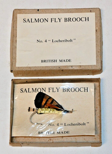 Vintage salmon fly brooch 4 - brooch, no
