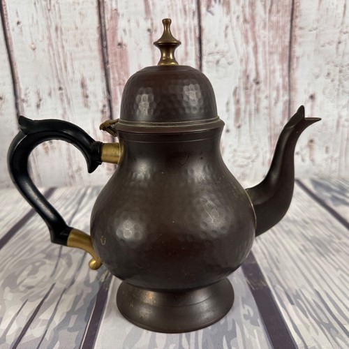 Vintage hammered copper - hammered, teapot
