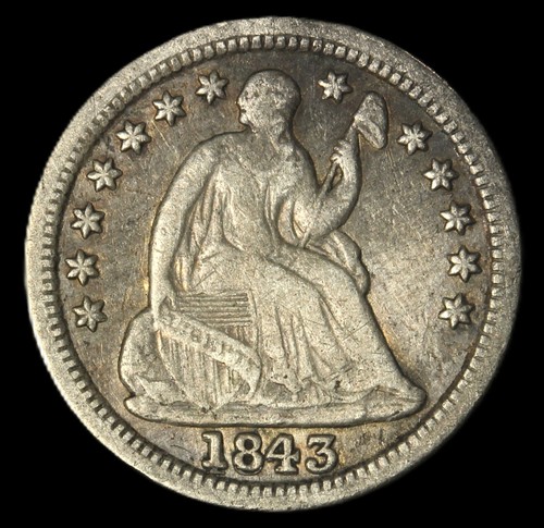 1843 seated liberty half - 1843,