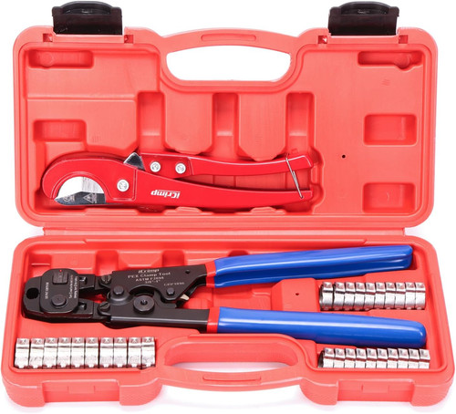 Pex crimping tool kit - crimping, with