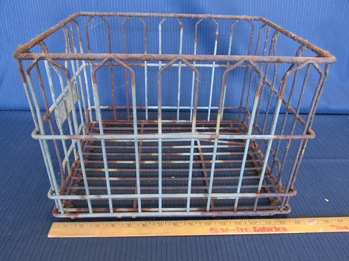Metal milk crate vintage - milk,