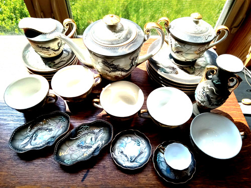 Vintage tea set - tea, dragonware