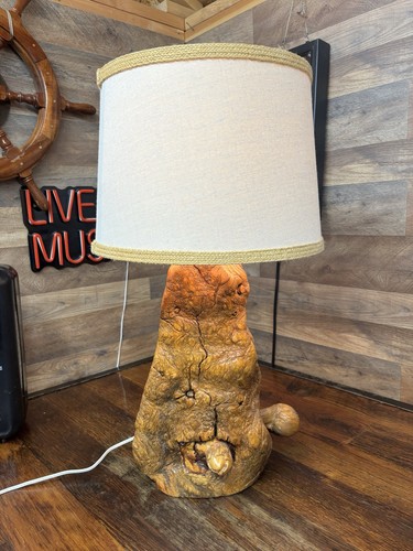 Vtg natural tree burl lamp - tree,