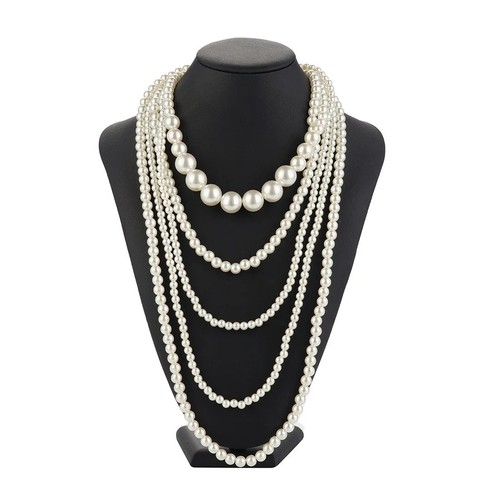 Multi layer white faux pearl - layer,