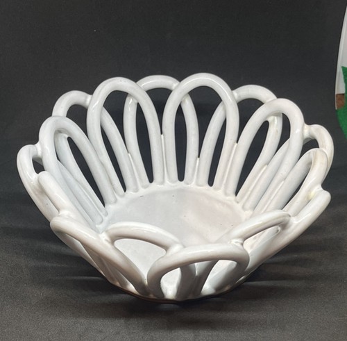 Vintage ceramic woven white - vintage,