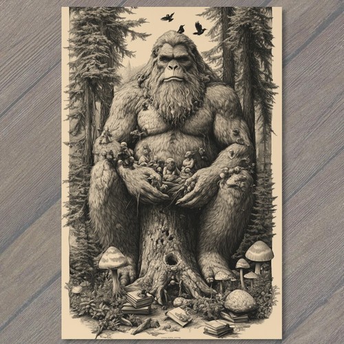 Art print bigfoot - art,