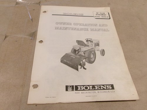 Bolens owner operation and - bolens,