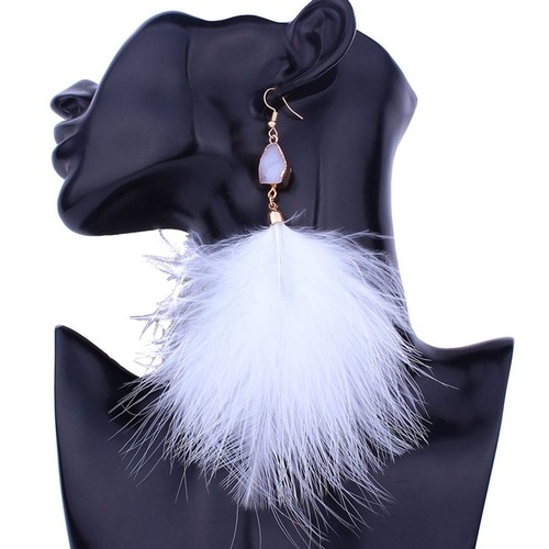 Bohemian feather earrings - feather,