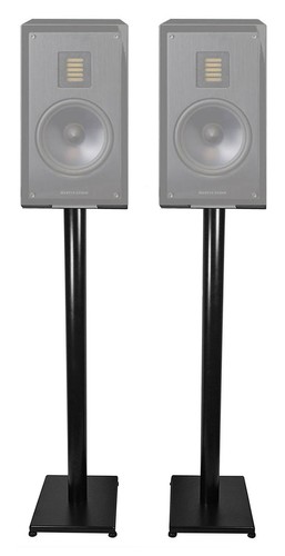 Pair black steel speaker - 37”,