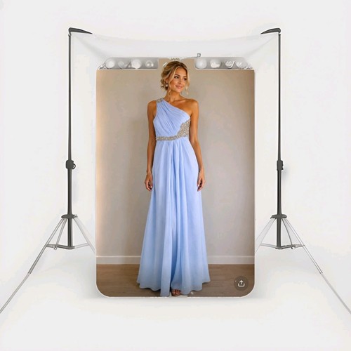 Light blue one shoulder - blue,
