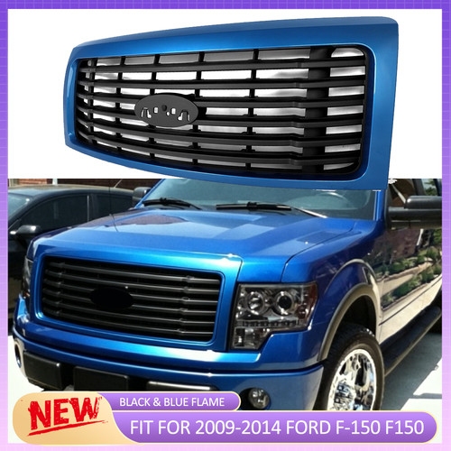Black blue flame grille - black, for