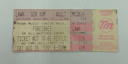 Foreigner ticket stub - stub, 1995