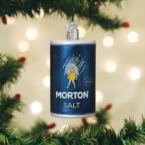 Morton salt canister ornament - salt,