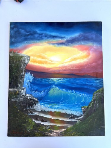 Vtg seascape oil painting - vtg,