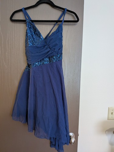 Dark blue sequin accent - blue,