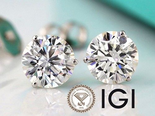 Diamond stud earrings - diamond,