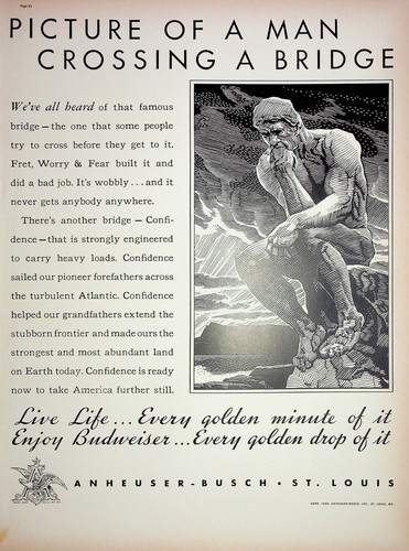 Original 1938 budweiser - original, ad
