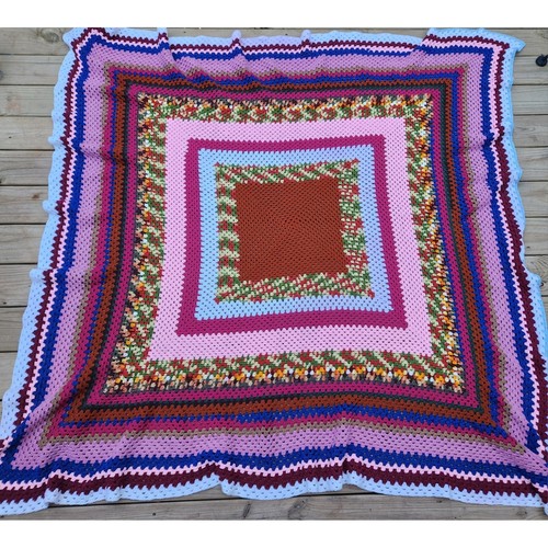 Vintage hand crochet afghan - crochet,