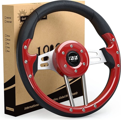 Red golf cart steering wheel - golf,